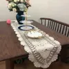 Pa.an Crochet Table Runner Handmade Rękodzieło Klasyczna Koronkowa Tkanina Beżowa Biała Pokrywa Drop Decor Gifts 210628