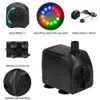 Ultra-quiet USB Water Pump IP68 Waterproof Submersible Fountain for Aquarium Fish Tank Pond with 12 LED Light 210713