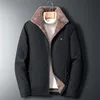 Мужская флисовая куртка толщиной теплый зимний меховой воротник пальто муж осень мужчин пальто одежда черная винтажная куртка мужчина 211204