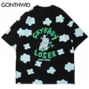 T-Shirts Street Hip Hop Crybaby Loser Clouds Print Kurzarm T-Shirts Mode Harajuku Casual Cotton Tees Tops 210602