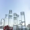 Glasbong, gerader Perkolator, Shisha-Kammscheibe, Perc, 3 Kammern mit Kunststoff-Keck-Clip, Aschefänger, Kuppel, Duschkopf, 18 mm Innengelenk, Bongs mit Schüssel