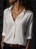 Frauen Weiße Blusen Basic Selling Button Solide Sommer Langarmhemd Weibliche Chiffon Damen Slim Kleidung Plus Size Tops 210323