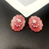 boucles d'oreilles en émail vintage fleur