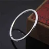 Classical Simple Fashion 925 Sterling Silver Smooth Cuff Bracelets & Bangles Pulseras Valentine's Day Present 210507