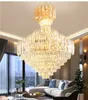 LED Moderne Golden Crystal Kroonluchters Europeaan Amerikaan K9 Crystal Chandelier Lights Figury Big Luxury Shining Droplight Home Indoor Lighting