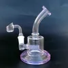 6 Inch Hookahs Thick Bent Neck Glass Bongs Mini Colorful Oil Dab Rigs Inline Percolator Water Pipes 14mm Female Joint With Quartz Banger