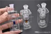 Mini rectangleular glass bong Ash Catcher Smoking Water Pipes Oil Rigs dab rig birdcage perc Small oil burner water Rig