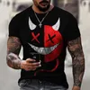 Erkek T-Shirt Yaz Xoxo Desen 3D Baskılı T-shirt 2022 Yakışıklı ve Şık Erkekler Sokak Rahat Kazak Erkek O-Boyun Boy T-