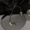 Collana con ciondolo di perle in acciaio al titanio vintage per donna ragazza girocollo a catena grossa regalo di gioielli dichiarazione 2021 girocolli