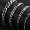 Link, Chain Men Bracelet Black Stainless Steel Gifts For Male Cuban Link On Hand Accessories Man Couple Bracelets Women