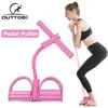 Resistance Bands Outtobe 4 Tube Elastic Sit Up Pull Rope Gym Workout Sport Pedal Ankel Puller för fitnessutrustning