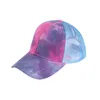 Baseball Cap Sun Visor Messy Tie Dye Ponytail Bun Woman Hatts Washed Cotton Snapback Ball Caps Summer Outdoor Hat8165418