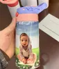 12oz Sublimation Sippy Cup 스트레이트 베이비 병 스테인리스 강철 휴대용 어린이 머그잔 이중 벽 진공 수유 간호 병