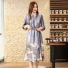 Women Sleepwear Ladies Pajamas Soft Nightgown Female Half Sleeved Cardigan V Neck Nightdress Sexy Home Gown With Robe LX