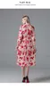 Fashion Runway Designer Summer Dress Colletto con fiocco da donna Elegante stampa floreale rosa Pieghettato Vintage 210519