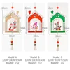 Christmas Tree Hanging Ornaments Wooden Handmade Crafts Santa Snowman Reindeer Pendant Drop Decorations PHJK2109