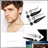 Stud Earrings Jewelry Gothic Stainless Steel Long For Man Women Punk Black Oorbellen Brinco Mascino Kpop Aessories Wholesale Factory Price E