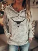 New Design Mulheres Cinza Impresso Hoodies Carta Impressão Pullover Plus Size Women's Roupas