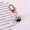 Romantische Paar Schlüsselanhänger Transparent 3D Herz Pailletten Blume Anhänger Dame Niedlichen Charme Schlüsselanhänger für Auto Tasche Halter Liebe Geschenk