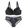 Sexy Dames Bras Set Dot Push Up Underwear Sets BH en Thong Bra Sorters Slipje Intimates Sets Gedrukt A B C D DD E Maat 32-44 x0526