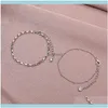 Charm Korean Metal Double Layer Thin Chain Geometric Business Crystal Circle Bracelets Women Party Gift Alloy Summer Hand Jewelry Sets Aesso