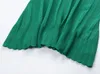 702 2021 Milan Runway Dress Spring Summer Jurk Spaghetti Strap Kint Kort Mouw Green Brand Same Style Empire Damesjurk Fashion YL