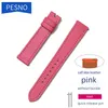 Sehen Sie sich Bands Pesno 16mm20mm bunte Kalb Skin Geniune Lederbänder Lady Handgelenk mit Schnellfreisetzungsnadel geeignet für H Hour HELE22
