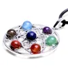 Natural Crystal 7 Färgglada Sten Mode Charm för DIY Necklace Pendant Seven Star Group Smycken