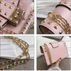 Small clear Brand Digner Woman 2021 New Fashion Msenger Bag Chains Shoulder Bag Female Rivets Transparent Square PU Handbag