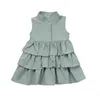 Zomer mouwloze jurk voor meisjes partij vestido baby prinses ruche tutu prinses formele jurken bebes jurk voor meisjes q0716