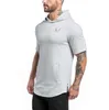 2019 Hommes Vêtements Bodybuilding Sweats à capuche Casual Gyms Sweat à capuche à manches courtes Sweat-shirt Slim Fit Vestes à capuche T200616