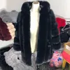 Futra damskiej futra faux marka prawdziwa płaszcz pionowy bar z kapturem damski moda moda ciepła długa sekcja naturalna