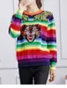Makuluya Maglione lavorato a maglia a righe colorate Donna Street Autunno Inverno Primavera Ricamo di alta qualità Top femminili QW