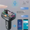 Bluetooth 5.0 Bil MP3-spelare FM-sändare Wireless Handsfree Car Kit Support QC3.0 + 18W PD Laddare med EQ LED RGB Backlit