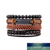 Nouveau bracelet tressé rétro croire lettre personnalité mode quatre pièces bracelet en cuir bijoux prix usine conception experte qualité dernier style original