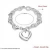 Charm Armband Högkvalitativ 925 SLIVER Fashion Jewelry Double-Heart Hummer-Claw-Clasps Armband för Women Girls Romantic Gift