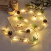 Stringa natalizia luminosa per esterni impermeabile pigna luci LED filo di rame ghirlanda fata patio vacanza decorare Lampa30275J1342913