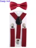 10set New Children Kids Boy Girls Clip-on Y Back Elastic Suspenders with Bow Tie Set Adjustable Braces Christmas gift full