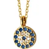 S925 Silver Devil's Eye Necklace Female Turkish Blue Eyes round Geometric Mini Clavicle Chain D3908