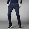 4 Colors Casual Pants Men Classic Style Business Elastic Cotton Slim Fit Trousers Male Gray Khaki Plus Size 42 44 210714