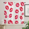 Curtain & Drapes Sexy Lips Watercolor Window Curtains For Living Room Bedroom Blinds Kitchen Treatments Panel