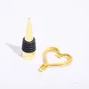 Champagne shape of love Metal Wine Bottle Stopper Rose Gold Silver Elegant Heart Lover Shaped Red Wine Stopper Kitchen Tools T2I524430404