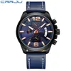 CRRJU hommes mode Sport étanche montres créatifs hommes affaires en cuir véritable ceinture montre à Quartz Relogio Masculino 210517