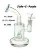 Glass Hookah Rig / Bubbler Bong para fumar 7.5 pulgadas Altura 3 tipo de perc con recipiente de vidrio de 14 mm 320 g de peso 3 colores BU001A / B / C