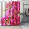 Ankomst Orchid Dusch Gardiner DIY Badrum Gardin Tyg Tvättbar Polyester för badkar Art Decor Drop 210609