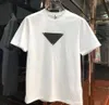 Primavera Verão Masculino Designer P Versão T Camiseta Algodão de Manga Curta Respirável T-shirt Tops Crew Pescoço Polo Polo Camisas
