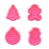 Pink Bakeware Cookie Stamp Cutte Biscuit Molds Form 3D Plunger Cutter DIY Baking Mould Tools Gingerbread Cookies Cutters