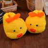 Desenhos animados pato casais antiderrapante furry slides para as mulheres adorável comfor casual casa chinelos moda nova luz plush sapatos h1122