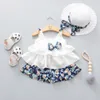 Baby Girls Dress Summer Clothes Sets 2020 Toddler Girl Pineapple Dress + Bow Hat Baby Clothing Set Hawaiian Party Dress Q0716