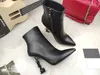 Mulheres Luxurys Designers Botas de Tornozelo Alto Booty Salto Fino Chunky Pônei Dedos Pontudos De Couro De Veludo Moda Inverno 1203